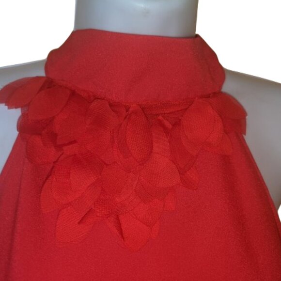 --- Red Halter Style Tye Front Tank Blouse Size Large - Picture 2 of 4